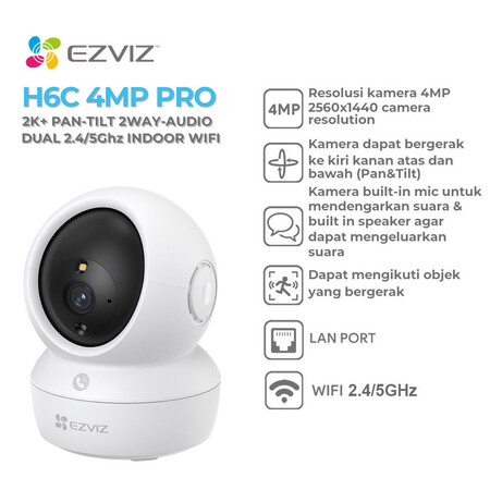 EZVIZ H6C Pro 4MP Pan & Tilt Smart Home Ip Camera CCTV