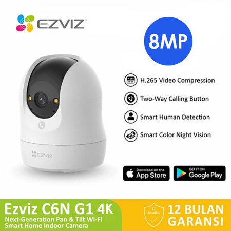 EZVIZ C6N G1 8MP 4K Smart Camera Indoor Kamera CCTV IP Cam Pengintai